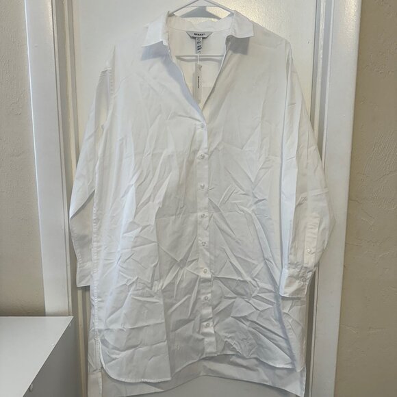 Spanx The Best Poplin Shirt Dress in Classic White Size M NWT - Picture 3 of 6